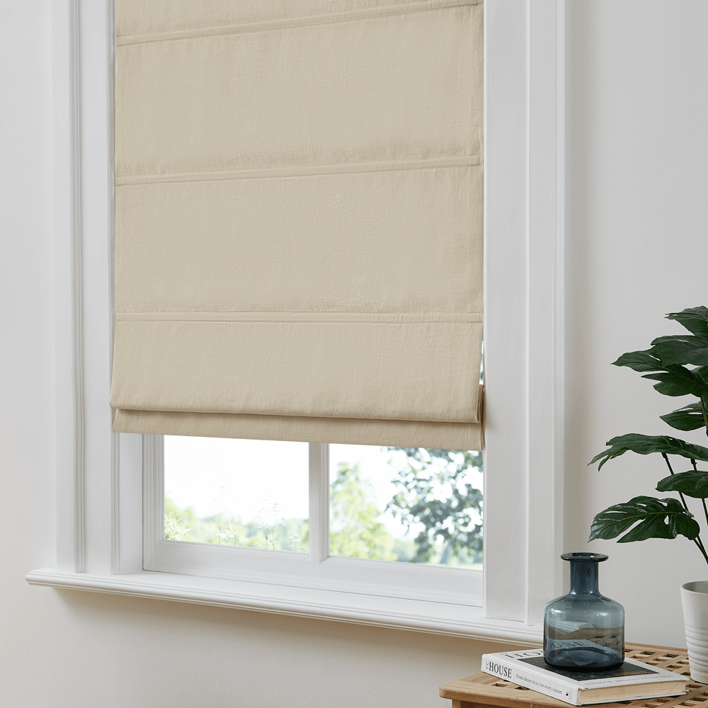 Custom Linen Roman Shades: Earthy Elegance for Natural Interiors - LushCurtain