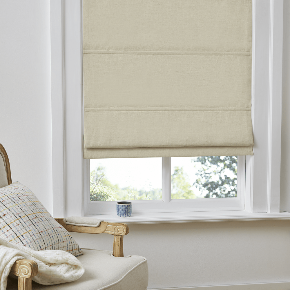 Custom Linen Roman Shades: Earthy Elegance for Natural Interiors - LushCurtain