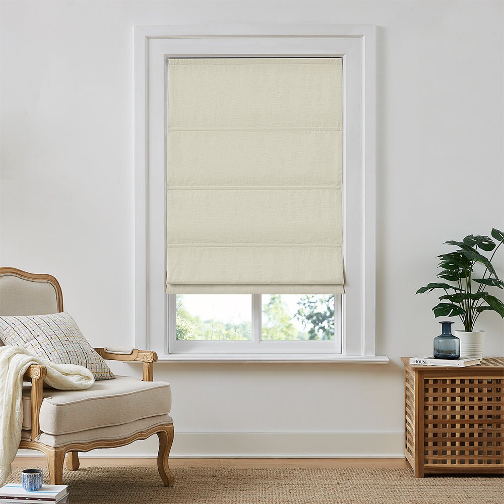 Custom Linen Roman Shades: Earthy Elegance for Natural Interiors - LushCurtain