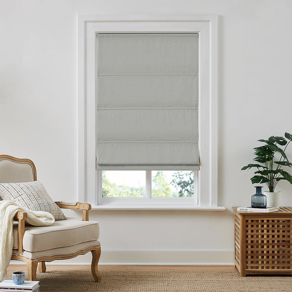 Custom Linen Roman Shades: Earthy Elegance for Natural Interiors - LushCurtain