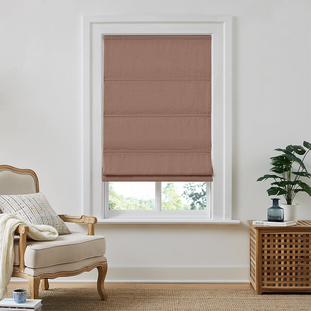 Custom Linen Roman Shades: Earthy Elegance for Natural Interiors - LushCurtain