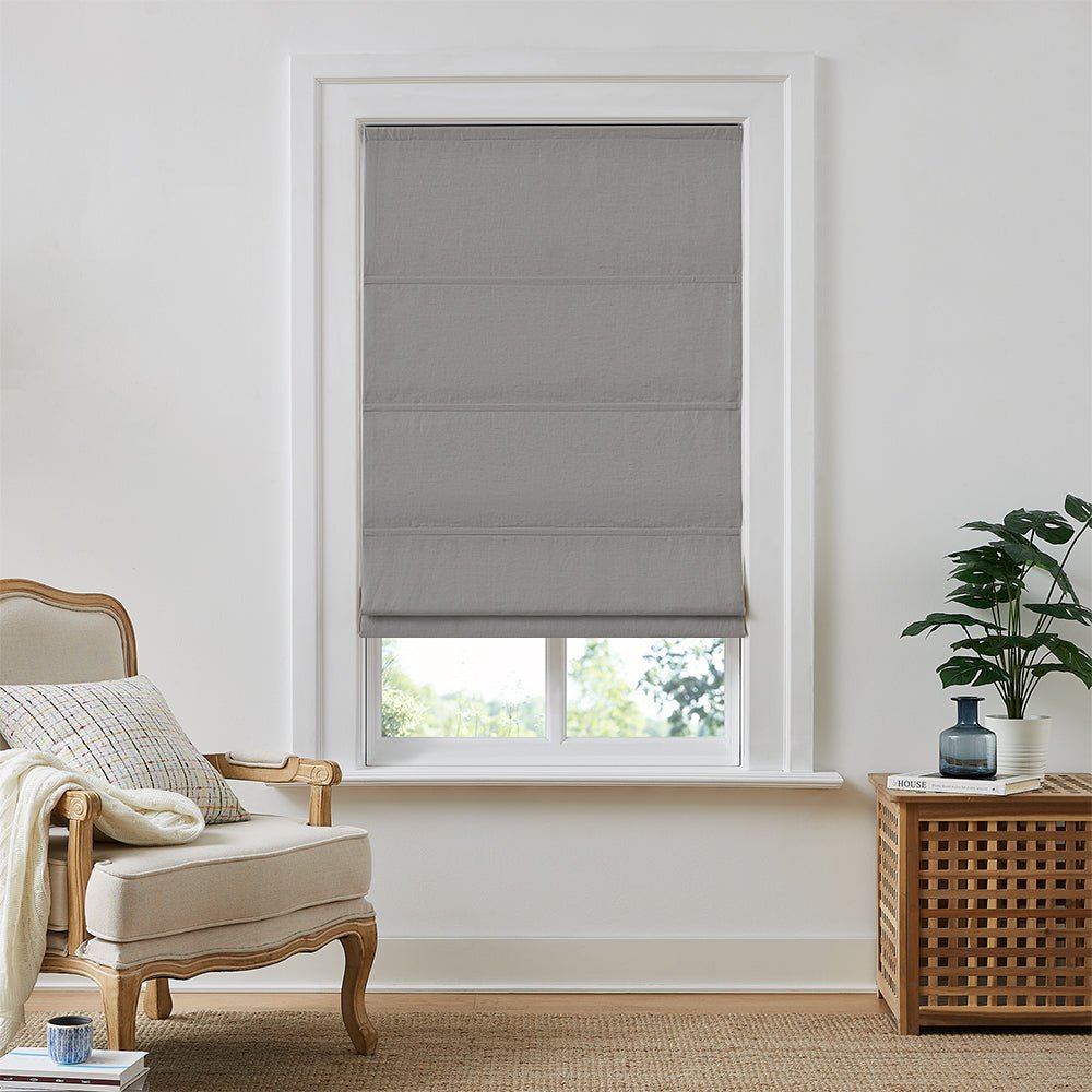 Custom Linen Roman Shades: Earthy Elegance for Natural Interiors - LushCurtain
