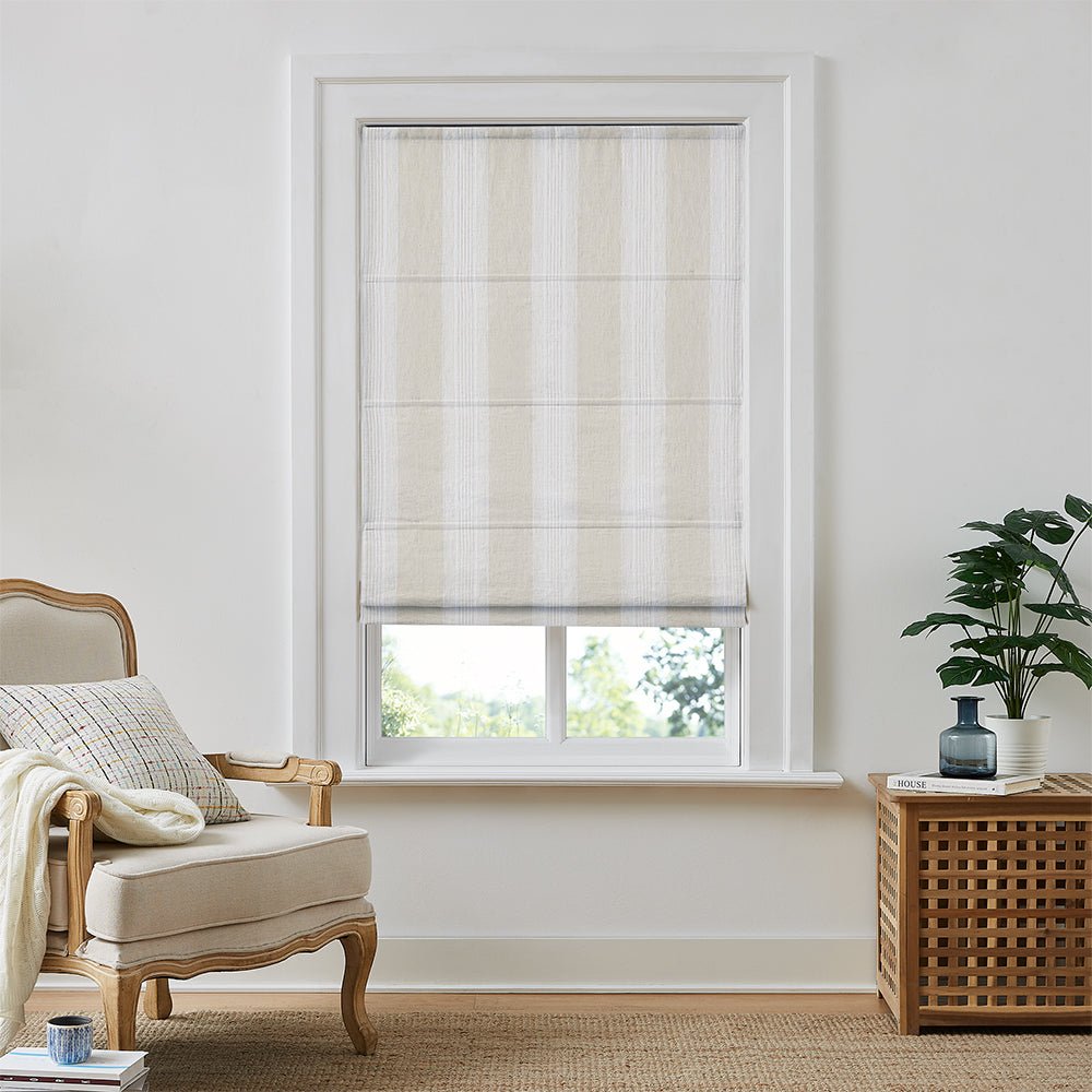 Custom Linen Roman Shades: Earthy Elegance for Natural Interiors - LushCurtain