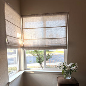 Custom Linen Roman Shades: Earthy Elegance for Natural Interiors - LushCurtain