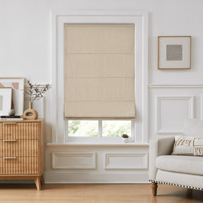 Landon Linen Custom Cordless & Motorized Roman Shades - Smart & Child-Safe - LushCurtainLandon Linen Custom Cordless & Motorized Roman Shades - Smart & Child-Safe