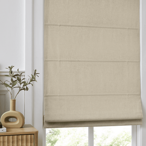 Landon Linen Custom Cordless & Motorized Roman Shades - Smart & Child-Safe - LushCurtainLandon Linen Custom Cordless & Motorized Roman Shades - Smart & Child-Safe