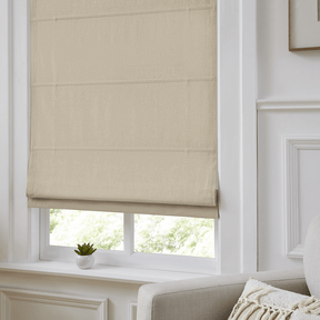 Landon Linen Custom Cordless & Motorized Roman Shades - Smart & Child-Safe - LushCurtainLandon Linen Custom Cordless & Motorized Roman Shades - Smart & Child-Safe