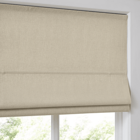 Landon Linen Custom Cordless & Motorized Roman Shades - Smart & Child-Safe - LushCurtainLandon Linen Custom Cordless & Motorized Roman Shades - Smart & Child-Safe