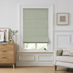 Landon Linen Custom Cordless & Motorized Roman Shades - Smart & Child-Safe - LushCurtainLandon Linen Custom Cordless & Motorized Roman Shades - Smart & Child-Safe